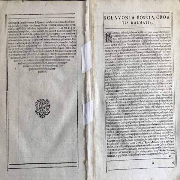 1596 Rare Map Of Croatia Bosnia Serbia And Slovenia Ocn Antiques